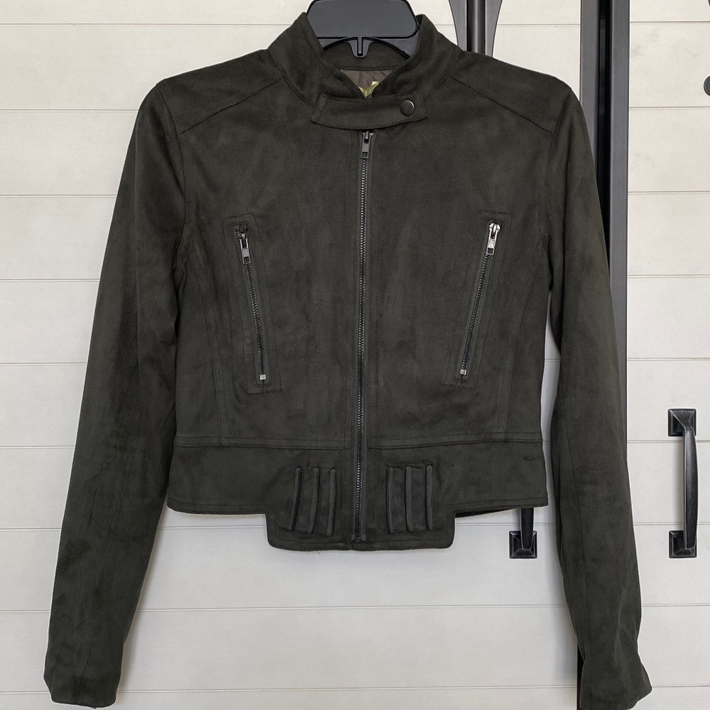 NWT Gianni Bini Jada Jacket Faux Suede Emerald XS